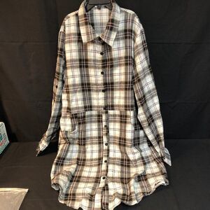 NWT New Hotouch Womens Flannel Plaid Boyfriend Style Shirt S Small